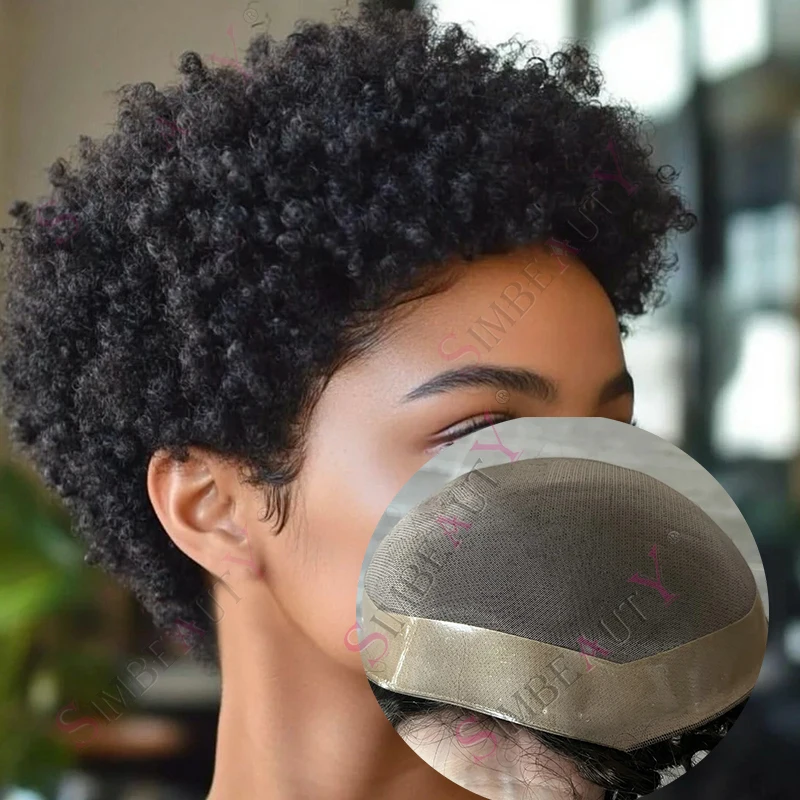 

Мужской парик-накладка из 100% натуральных волос, черный, 8 мм, с кудрями, дышащий, на моноленте NPU, для мужчин, 10 мм/12 мм, кудрявый, с эффектом натуральных волос