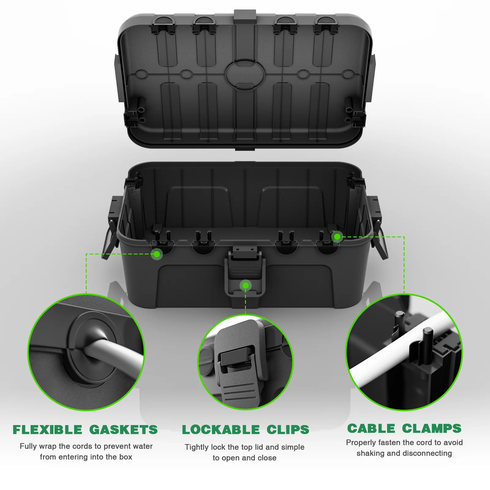 صندوق كهربائي كبير خارجي من Restmo يغطي درع مقاوم للماء واقي سلك تمديد خارجي متين لسلك/قطاع الطاقة/التوصيل