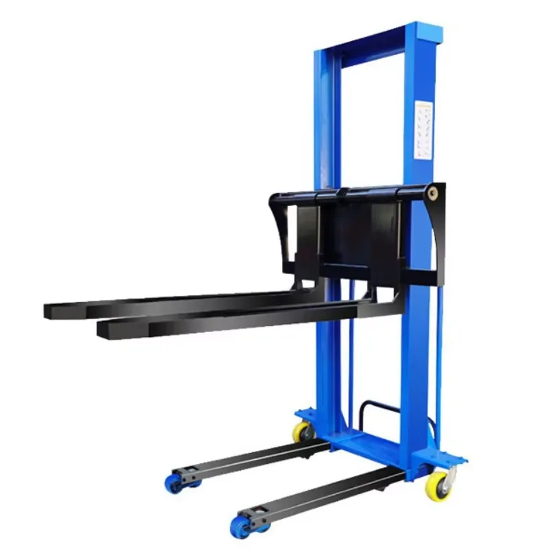 1ton Self Loading Stacker Walking Portable Semi Electric Self Lifting Truck Pallet Load Portable Forklift