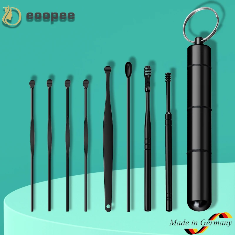 6PCS Ear Cleaner Tool Kit Ear Spoon Reusable Earpick Sticks Earwax Remover Curette Cleaning Ear Earwax Portable Pickers Earpick