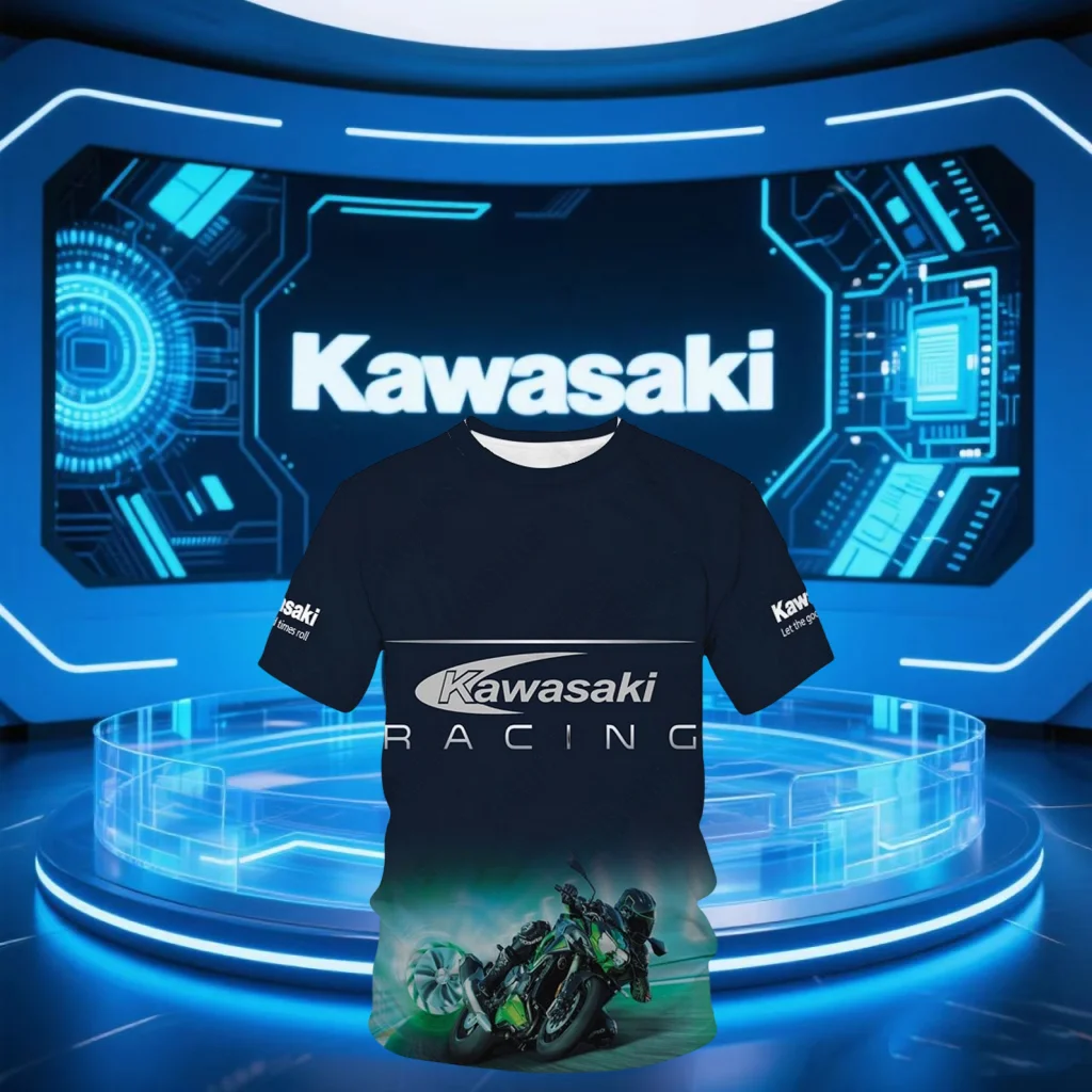 

Kawasaki Summer Outdoor Sports Men Quick Drying Breathable Motorcycle T-shirt Thin Motorcycle Sports Comfortable Cool T-shirt 2