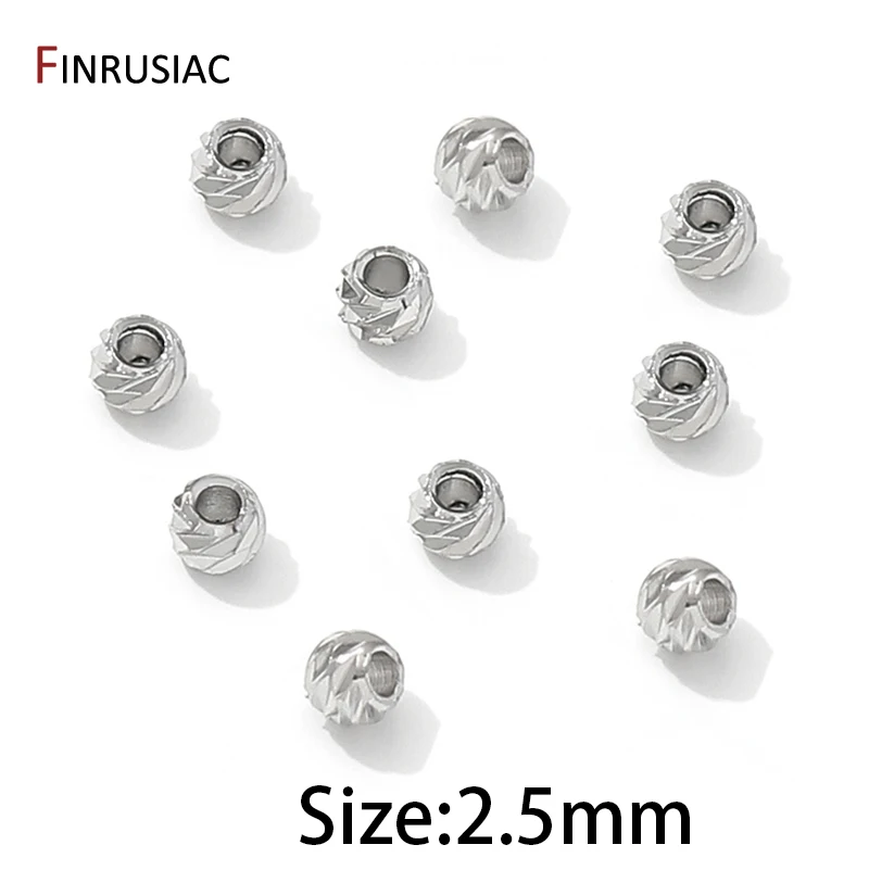 18 Karat vergoldete, gestreifte Blumenperlen, Trenner für Perlen, 2,5/3/4 mm Armband-Abstandsperlen, Schmuckherstellung, DIY-Zubehör