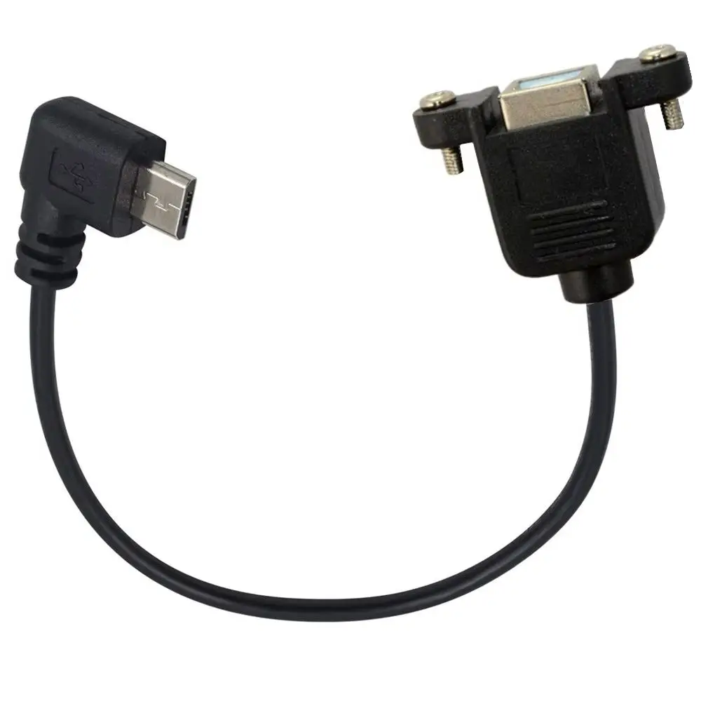 USB 2.0 Panel Mount Cable 0.3m/0.5m B Female to Micro USB 5 Pin Male Connector Printer Cord 1FT/1.5FT for Electronics