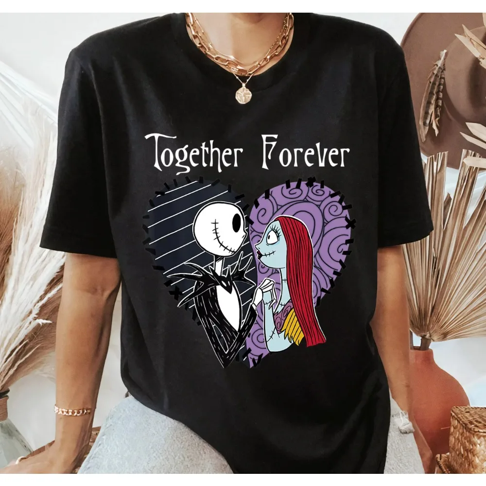 

Disney The Nightmare Before Christmas Jack Sally Together Disney Shirt Disneyland Matching Christmas Group Women's Men T-Shirts