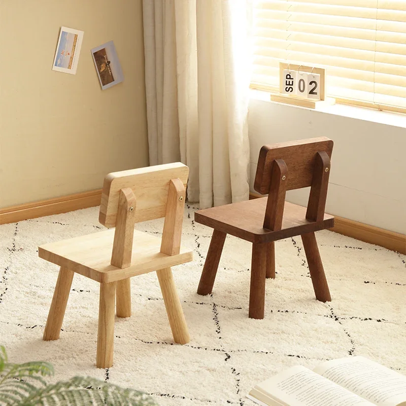 Solid wood low stool, household living room personalized robot stool