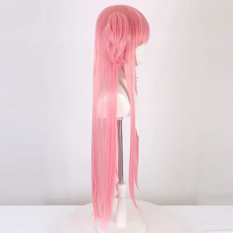 Cosplay Madoka Magica Rosa con frangia Parrucca diritta sintetica Ultimate Mdoka Doppia coda di cavallo Cosplay Parrucca magica per ragazza Festa quotidiana