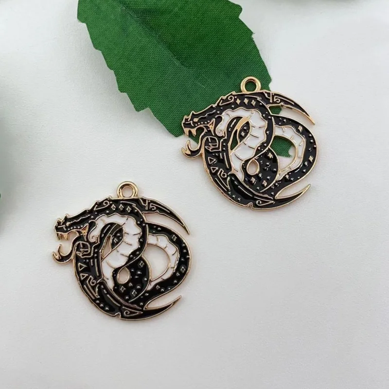 10pcs Crow Bird Charm for Jewelry Making Enamel Earring Pendant Necklace Bracelet Accessories Diy Craft Supplies Alloy Metal