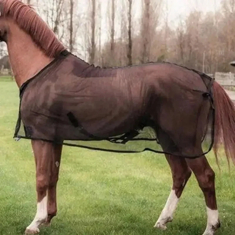 Horse Fly Sheet Breathable UV Protective Tear-Resistant Neck Comfy Mesh Horse Fly Sheet Comfy Equine Summer with Buckle Vest