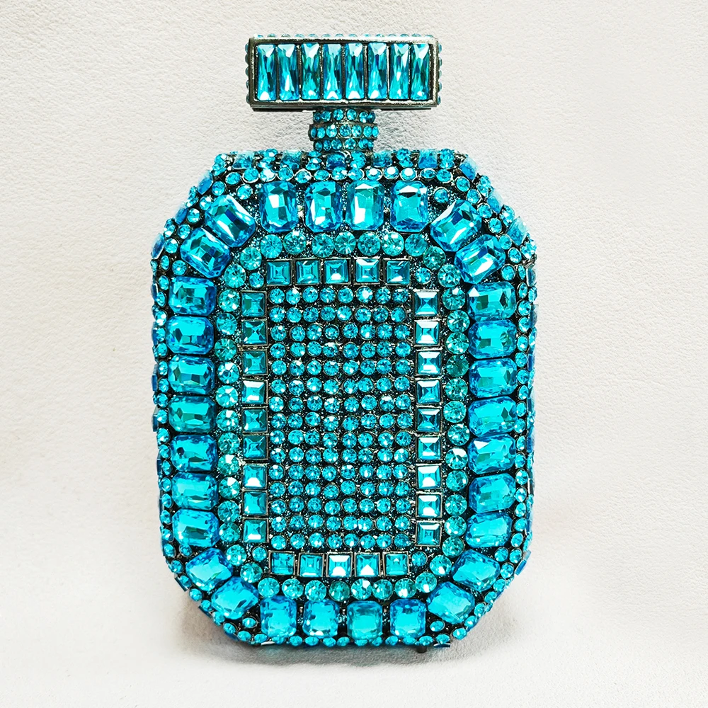 

Evening Bag AB Crystal Perfumn Bottle Diamond Wedding Bridal Purses Bling Women Leaves Party Prom Clutches Ladies Handbags