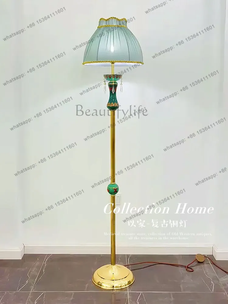 8French retro all-copper crystal floor ornament living room dining room bedroom atmospheric luxury creative ornament