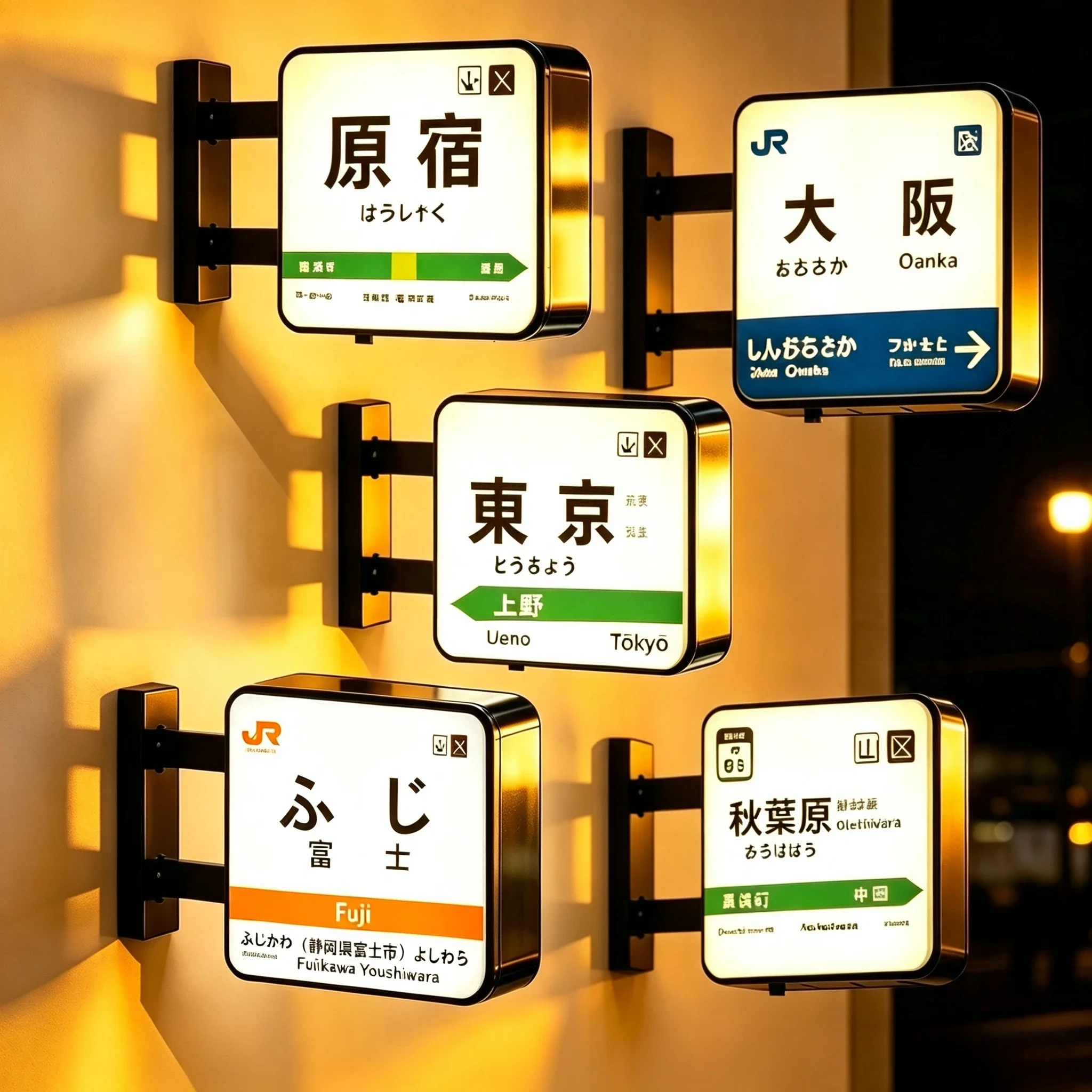 Japan Tokyo Glowing Fridge Magnet Mini Light Box LED Sign Illuminated Decorative Souvenir