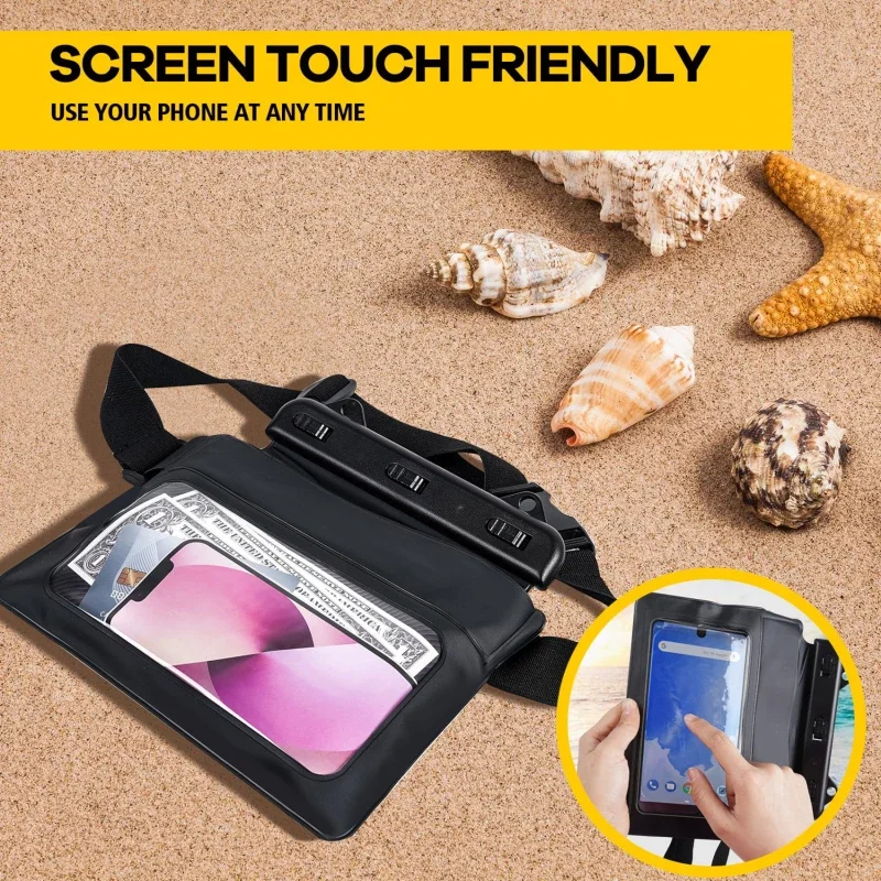 

Waterproof Phone Pouch Fanny Pack Floating Dry Bag Swimming Waist Bag Underwater Ski Drift Diving for IPhone 13/13 Pro Max