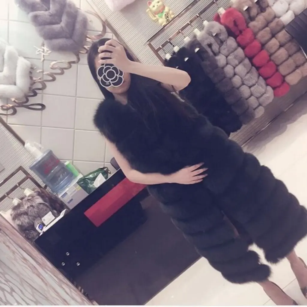 

Women's Faux Fur Jacket Vest Long Stitching Design European And American Style Hot Item from