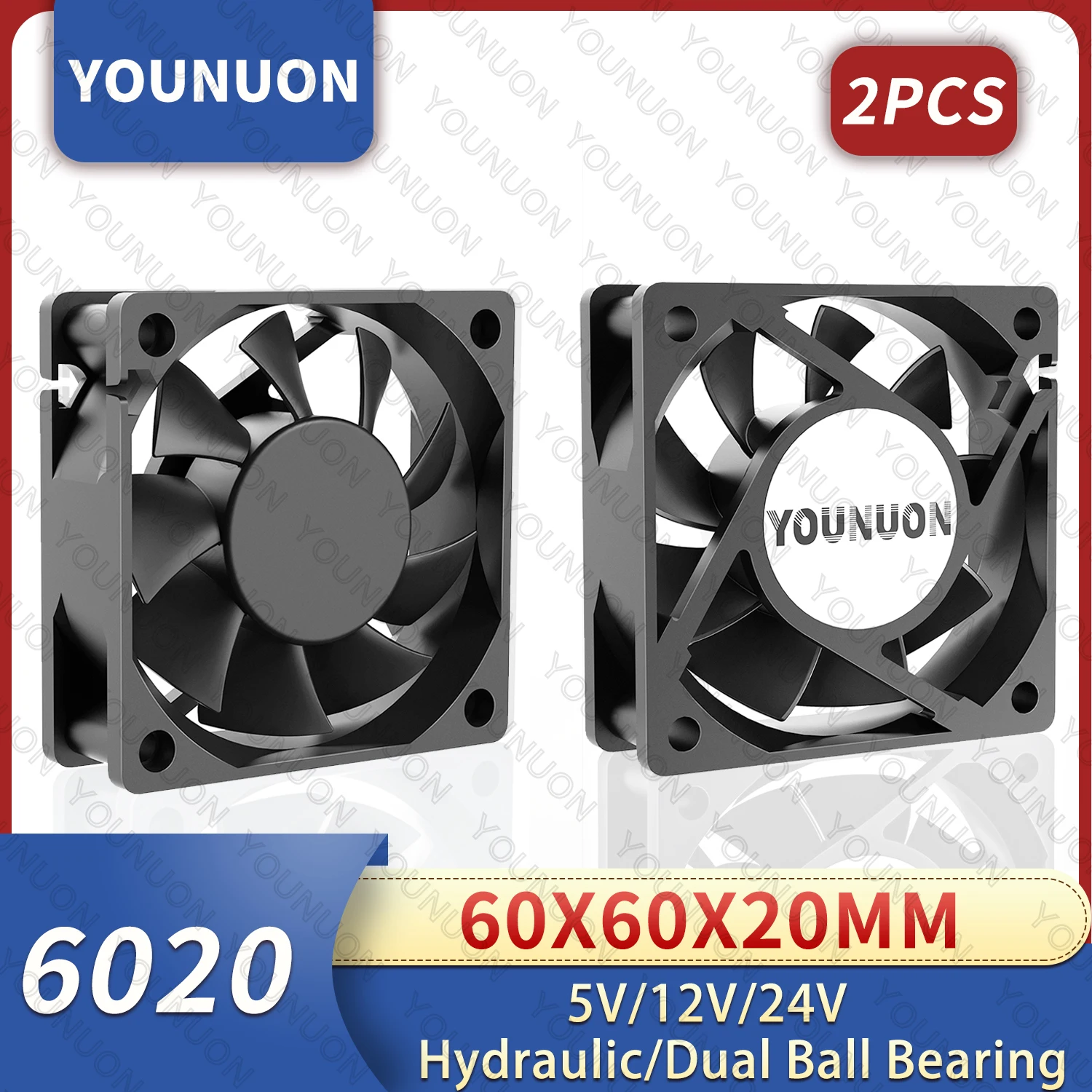 2 sztuk 60x60x20mm 6020 12V 24V podwójna piłka 3D drukarki wentylator chłodnicy 60mm x 20mm bezszczotkowy sprzęt maszynowy wentylator silnika DC