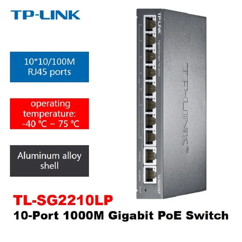 

TP-LINK 10-Port Gigabit PoE Switch with 8-port PoE Base-T RJ45 port and 2 Gigabit Uplinks