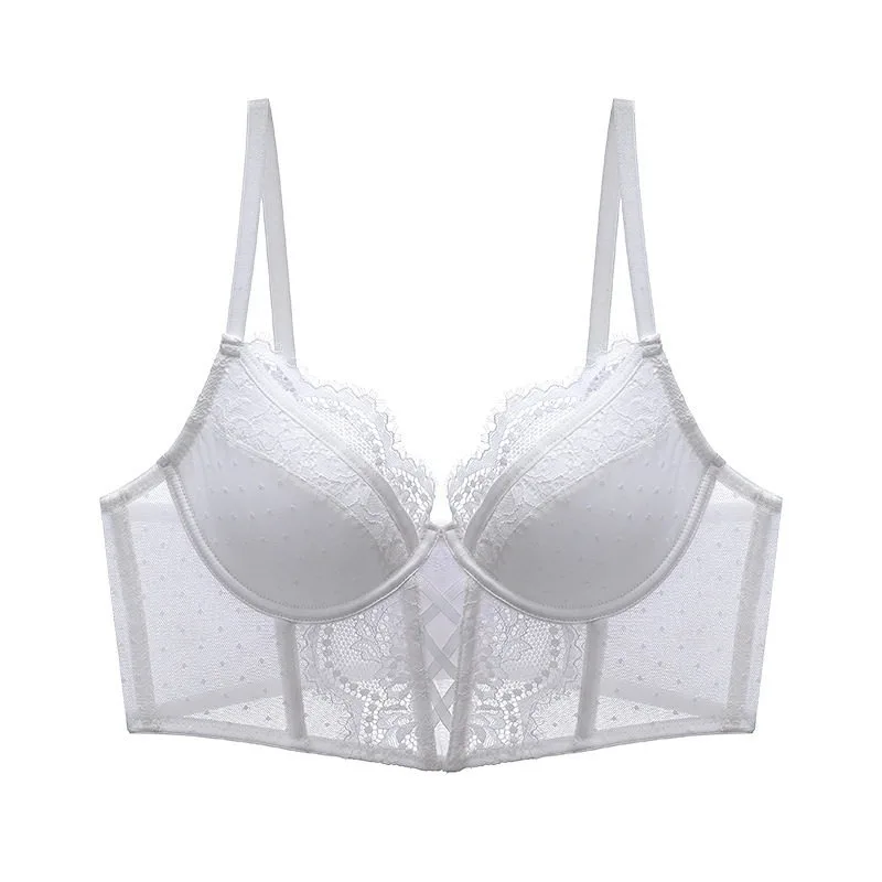 Everyday French Lace Bras for Women Small Bust Soft Underwire Bralette Plus Size Light Support Corset Style Thin