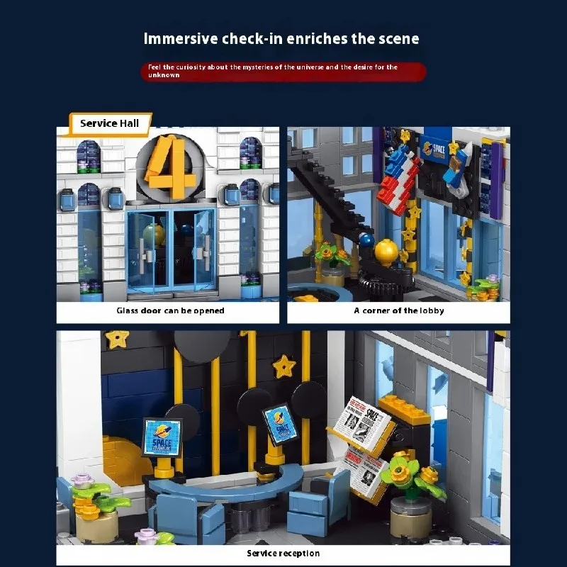 Klemmbausteine Haus Die vier Helden-Gebäude Architecture Häuser Bausteine Modell Bausatz, Stadthaus Architektur Gebäude House Modular Building Set für Erwachsene und Kinder (6135 Teile)