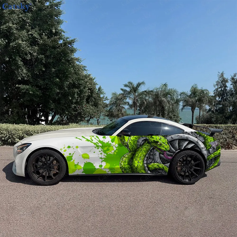 

Purple Flame Python Soul, 2pcs, Durable, Fade-resistant, Enhance Vehicle Aesthetics With Bold Artistic Design Car Vinyl Wraps