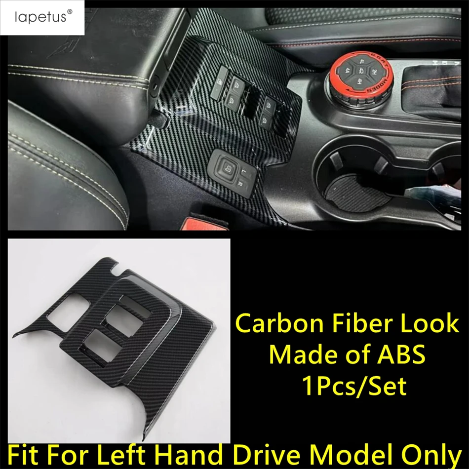 

Car Inner Door Armrest Window Lift Button Control Panel Cover Trim Fit For Ford Bronco 2021 - 2025 ABS Carbon Fiber Accessories