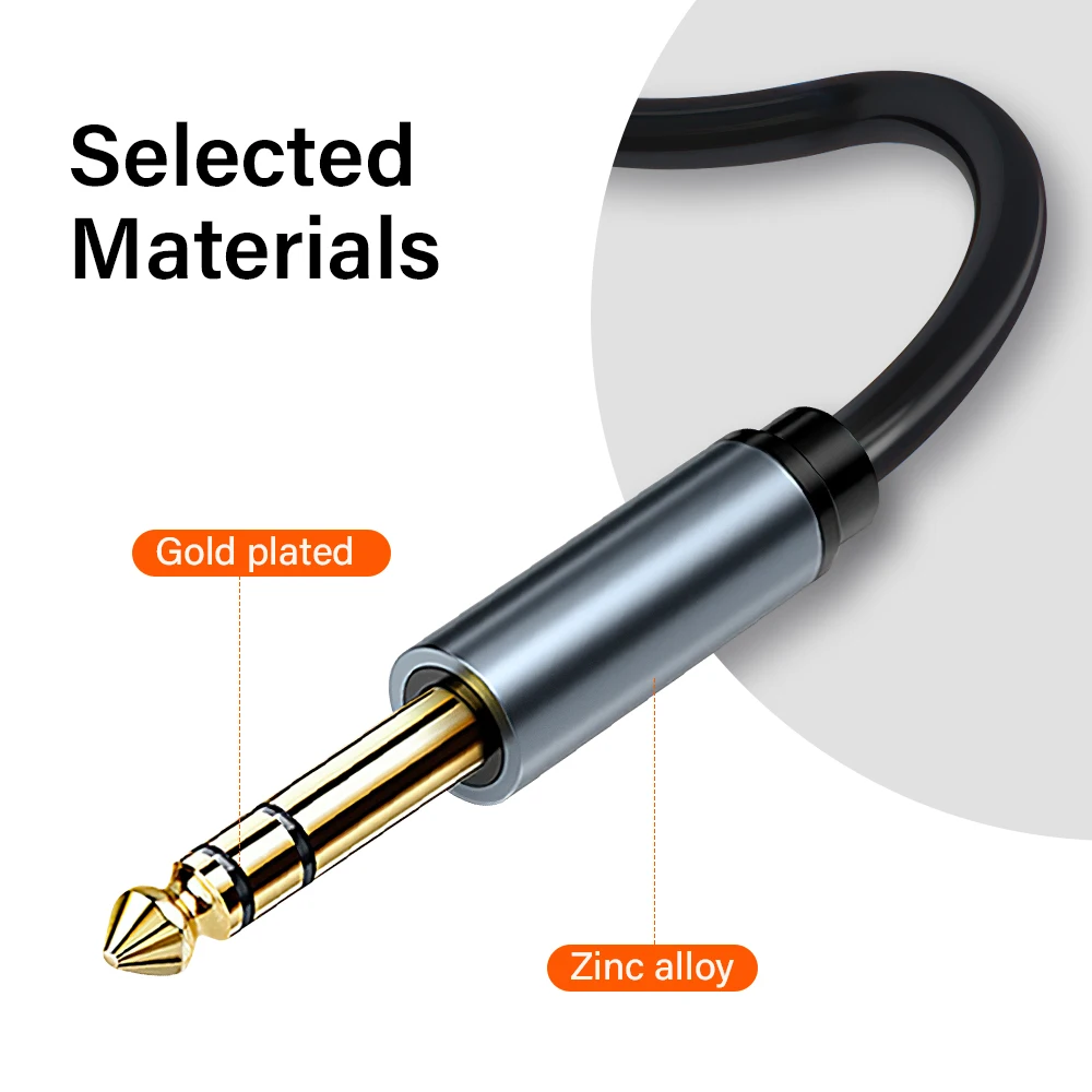 6.5mm To 6.5 mm Mono/Dual channel stereo Long Cable For Amplifier Mixer Electric Bass Guitar Jack TS TRS 1-30 Meter 6.35mm Cord