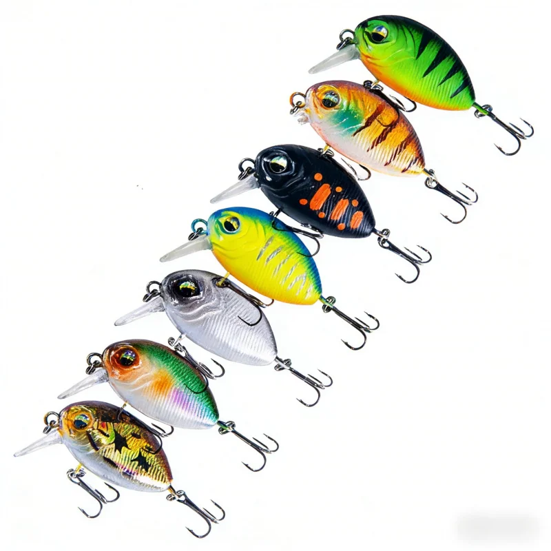 

38mm 3.8g 12-Pack Floating Rocking Little Fat Guy Bionic Lure for Freshwaterniversal Bass And Red Snapper Specialty Fishing Bait