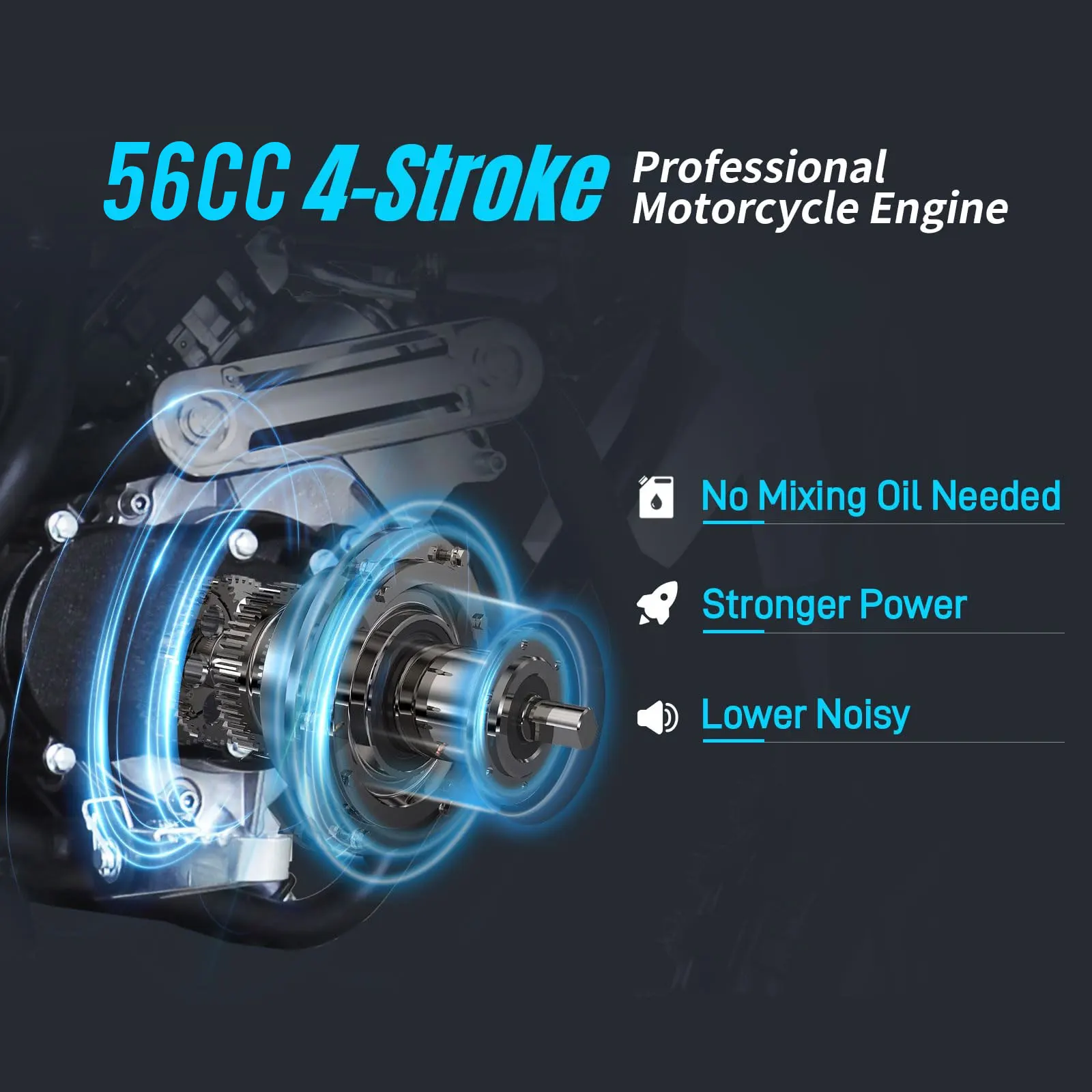 SYX MOTO 56cc Motocykl Crossowy dla Dzieci 4-Suwowy Benzynowy Mini Pit Bike Motocykl Terenowy Prezent dla Dzieci Motocykl Crossowy