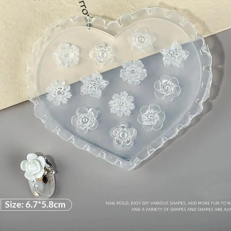 3D-Blumen-Nagelkunst-Silikonformen, wiederverwendbar, leicht zu entformen, für DIY-Nageldekorationen zu Hause und für professionelle Salons, geeignet für Anfänger. – Detail 3