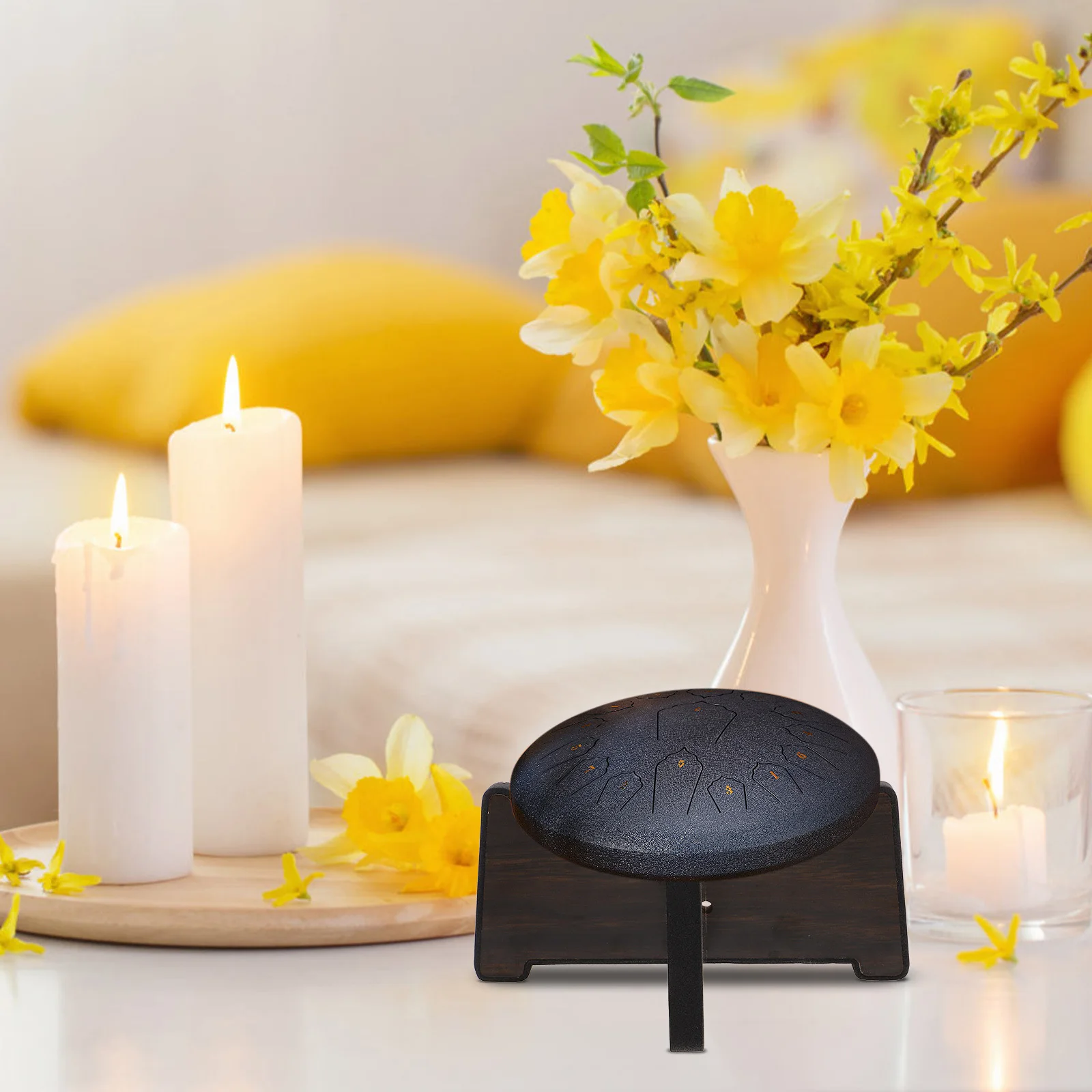 

Small Handpan Holder Compact Wood Drum Stand Portable Tongue Drum Rack Percussion Display Holder Percussion Stand