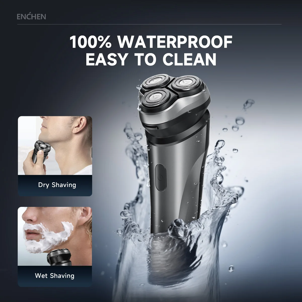 ENCHEN Blackstone Max Electric Shaver 3D-Direction Flex Heads 100% Waterproof With POP-UP Precision Trimmer