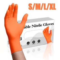 100/50/20PCS Orange Nitrile Gloves Disposable Waterproof Gloves for Household Kitchen Dishwashing Bathroom Cleaning Hair Dyeing