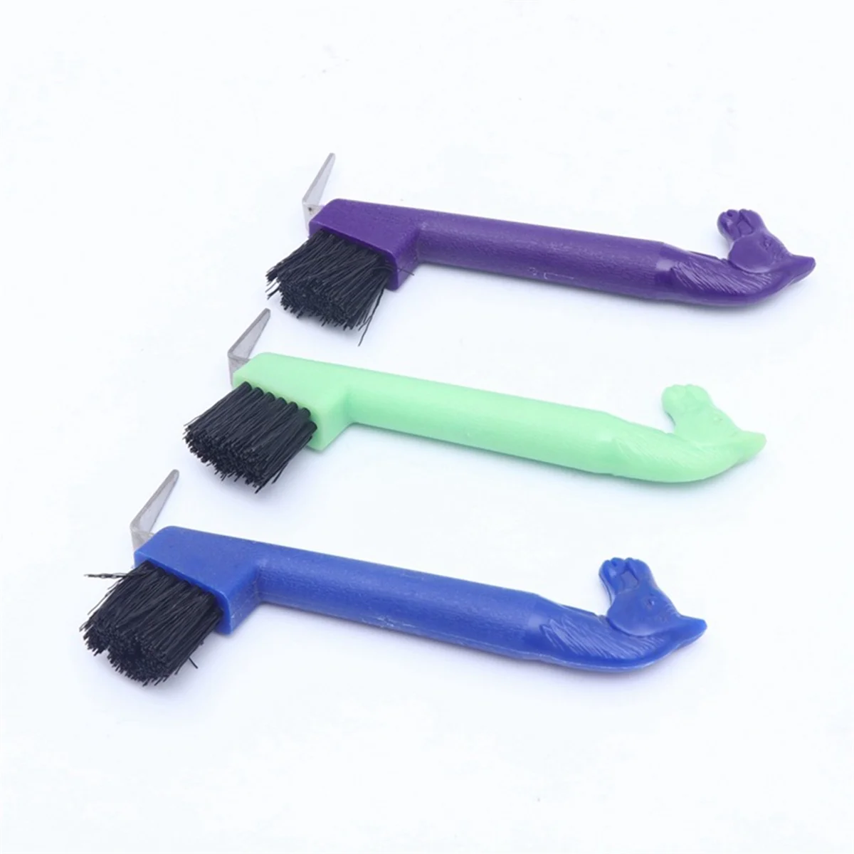 

3Pieces Horse Hoof Pick Brush with Long Handle, Portable Hoofpick, Random Colors