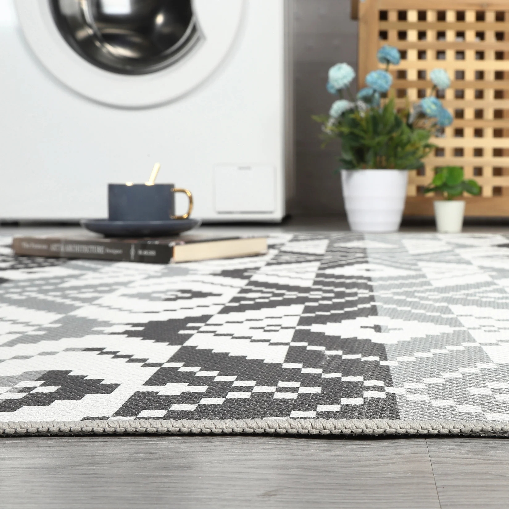 100% Polyester Honeycomb Washed Back Printed Folding Outdoor Rugs