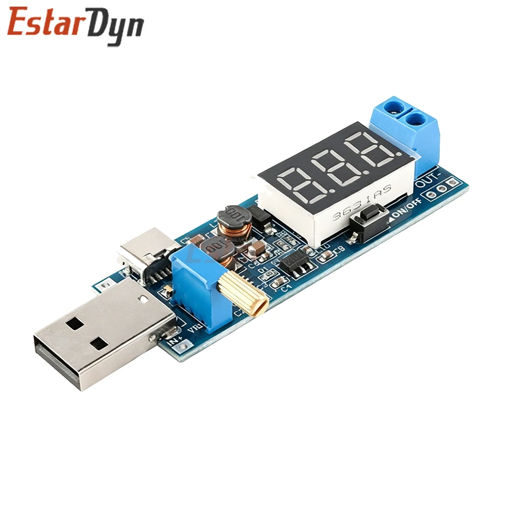 Estardyn DC-DC Buck Boost Converter USB 5V Input Adjustable 1.2V-24V Output 3.5V 12V Step Up Down Power Supply Module