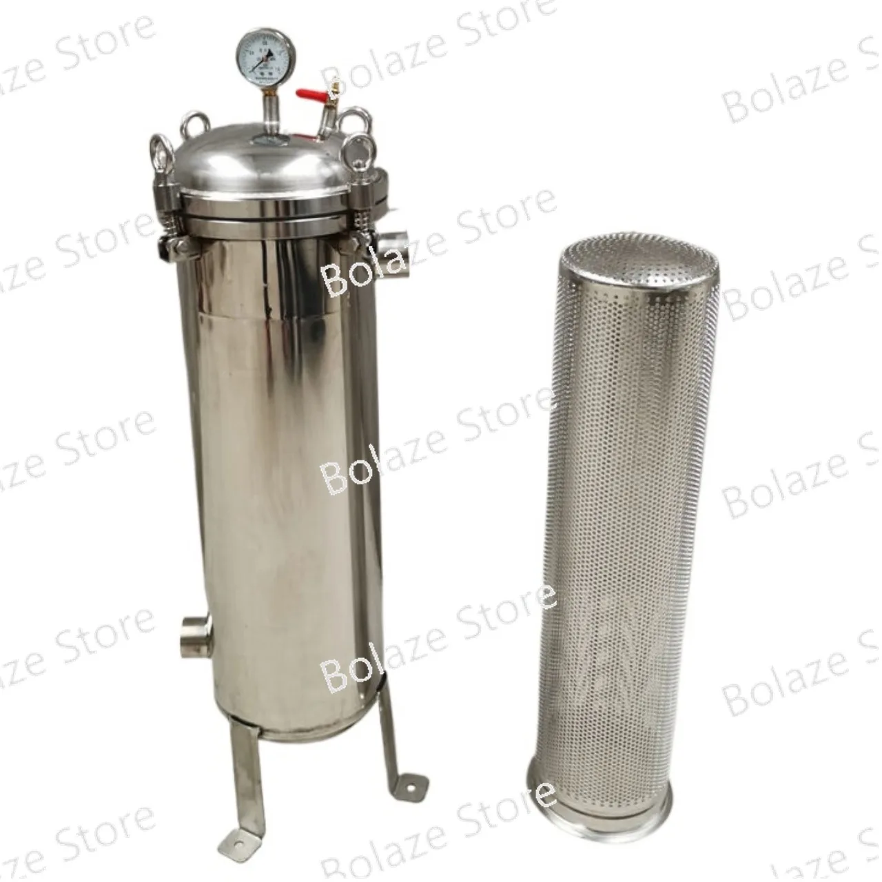 

Eye bolt Water Fuel Beer Stainless steel single bag Filter housing 1.5mm thick SS 304 SS316l 7 inches 20 10"