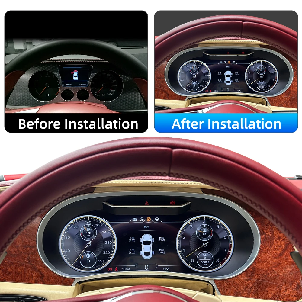 

Кластер для Bentiey Flying Spur/Continental GT 2005-2012, цифровая приборная панель, спидометр, ЖК-дисплей, приборная панель, антибликовая