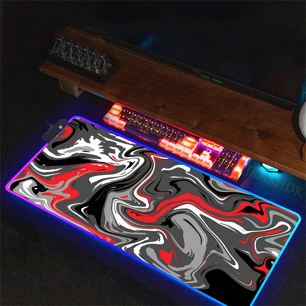 Alfombrilla de ratón líquida RGB Strata XXL, alfombrilla de escritorio para juegos, alfombrillas grandes para teclado de ordenador, alfombrilla de ratón de juego antideslizante de goma, alfombrilla grande para ratón de 90x40CM