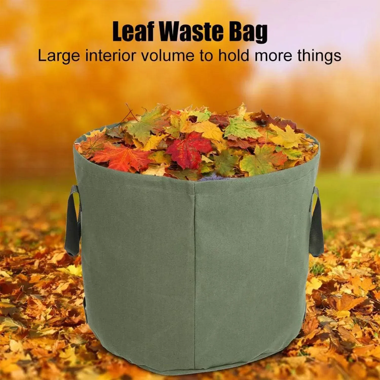 

Multipurpose Garden Leaf Waste Canvas Bag,Durable Canvas for Yard Cleaning,Heavy Duty Collapsible Trash Can Storage Packaging