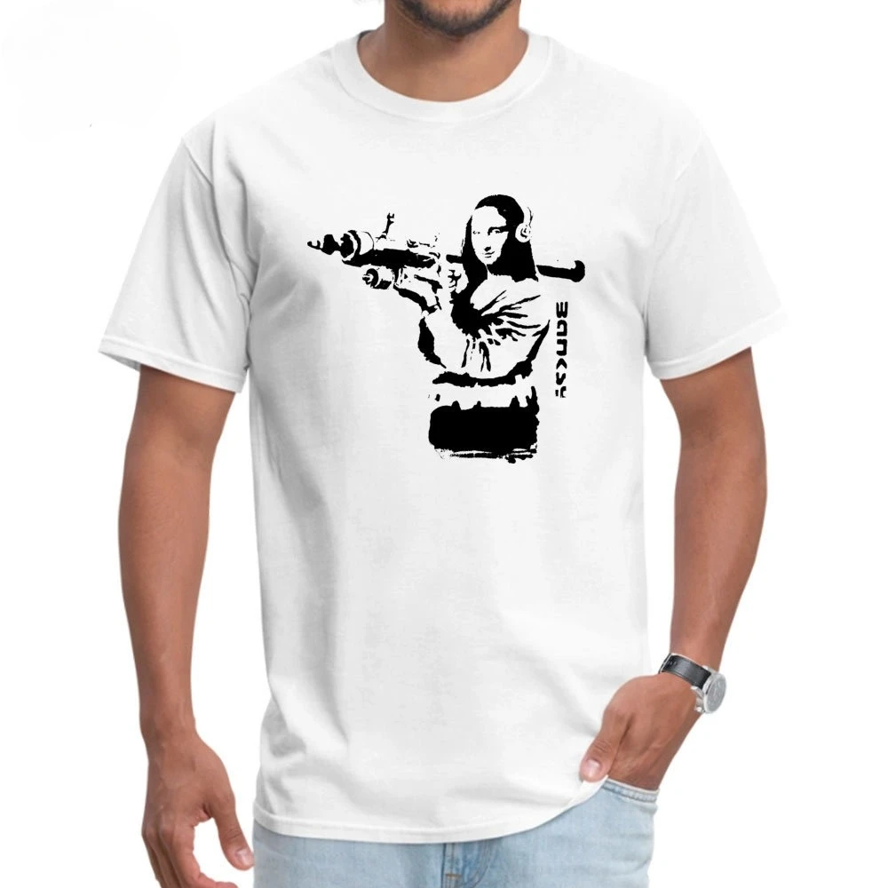 

2025 Street Art T-shirt for Men Banksy Mona Lisa Tops CCCP Tee Shirts 100% Cotton Fabric Clothing O Neck Character Women Tshirt