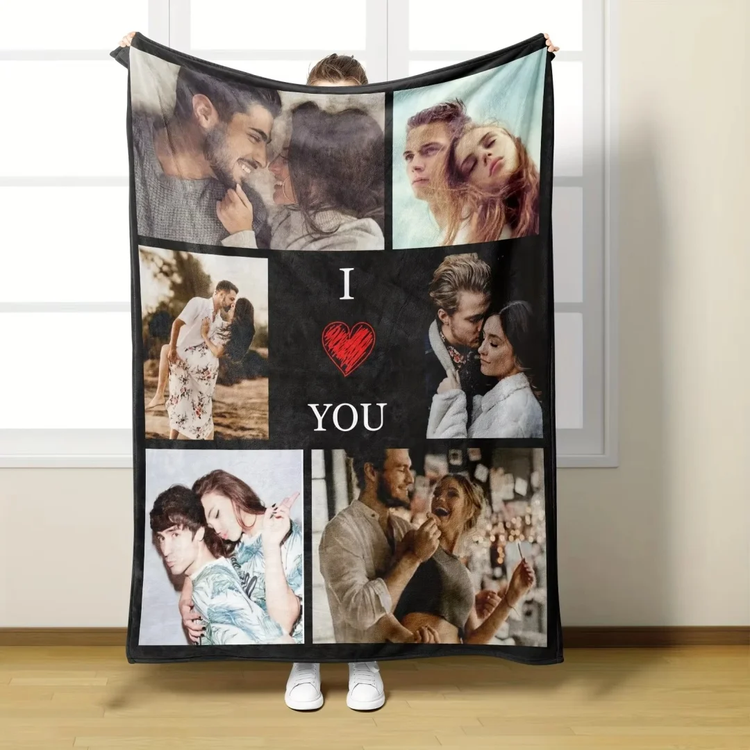 1pc Personalized Picture and Text Customized Blankets, Gift Blankets Tailored for Children, Parents, Lovers, and Friends