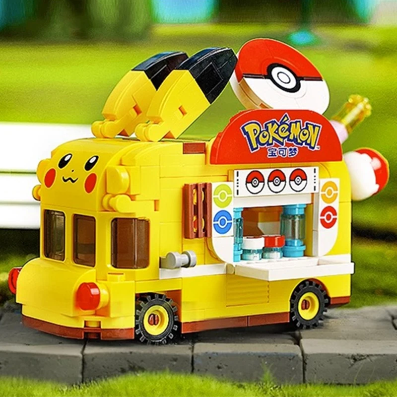 keeppley Pokemon building blocks Pikachu car model ornaments educational assembled children\'s toys Kawaii birthday gift