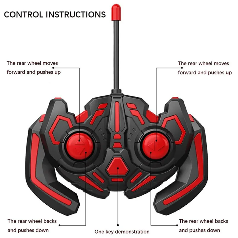 Crazy Jumping Car Toy Remote Control Car with Headlights and Music Fast Stunt RC Trucks Double Sided Toy Train for Boys Girl