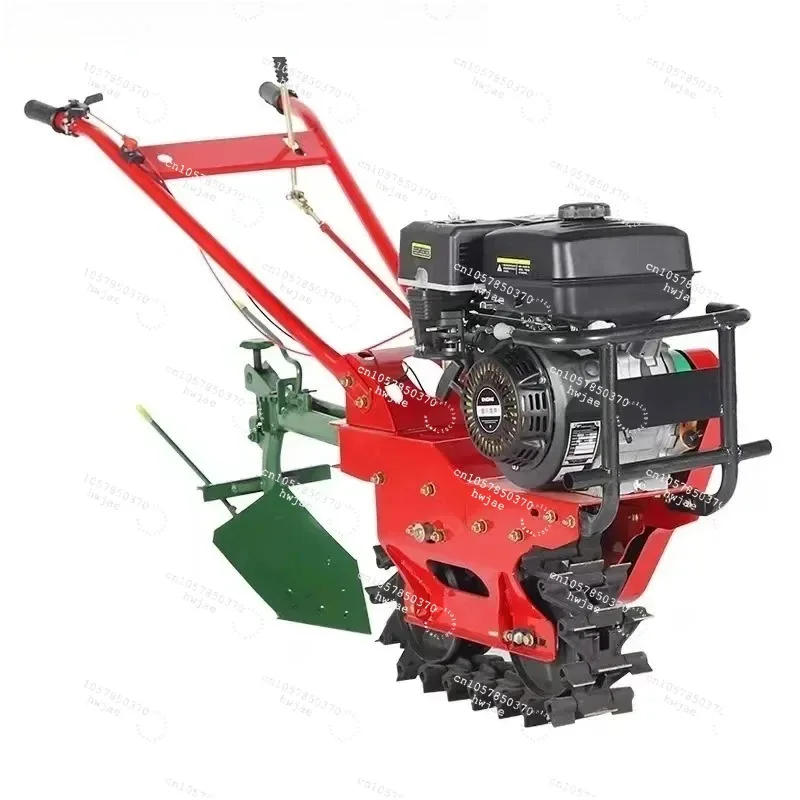 8 Horsepower Water-cooled Crawler Micro-cultivator Small Plow Cultivator Multifunctional Greenhouse Fertilization Seeder