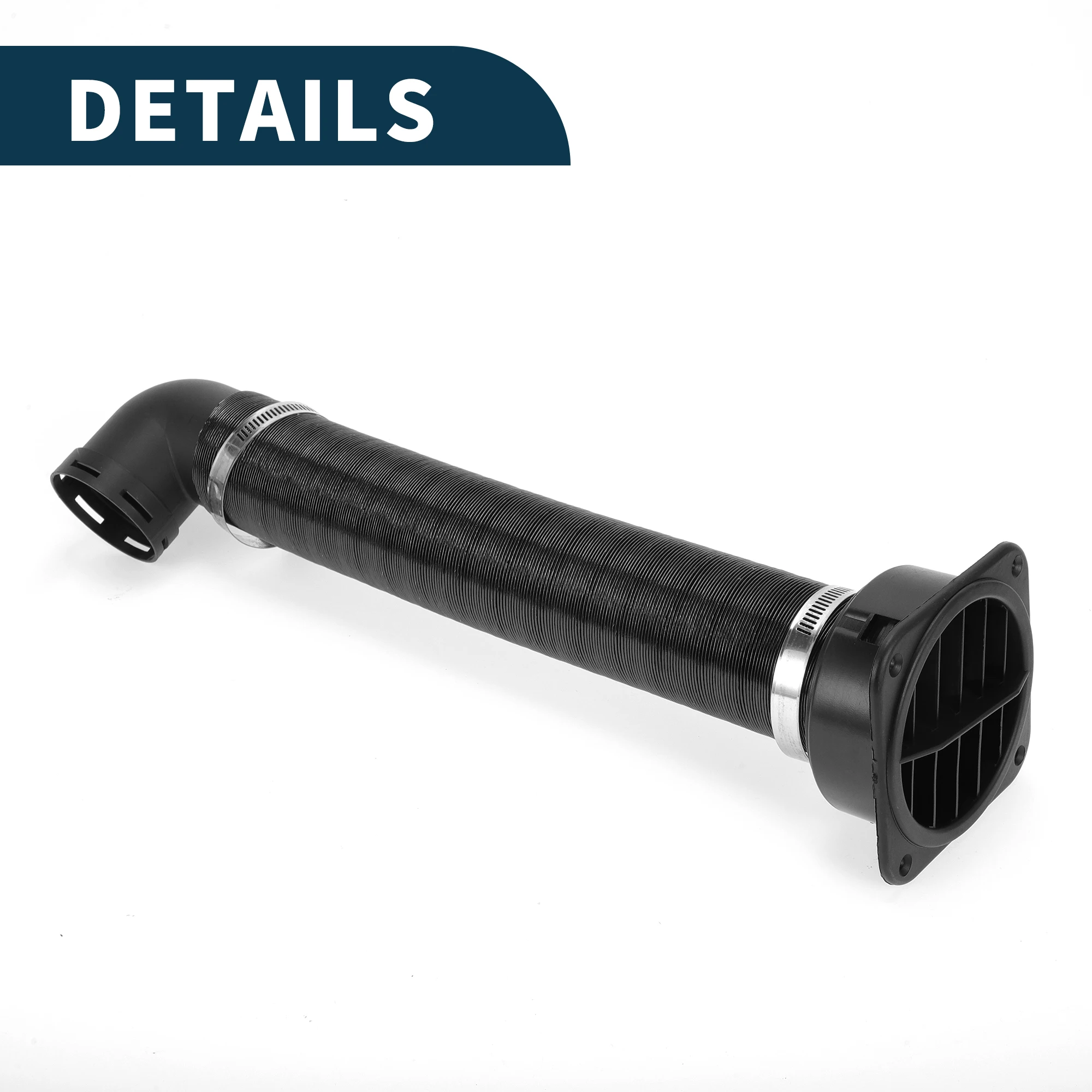 

UXCELL Car Truck RV Bus Van Boat Car Heater Duct Kit Car Heater Duct Pipe Hose Set with 4Pcs Clamp 60mm ID 100cm Max l