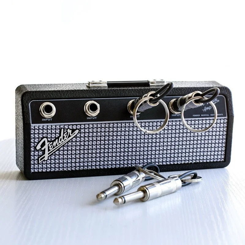 4/8pcs Wall Guitar Plug Keychain Holder Vintage Amplifier Keychain Rack Key Rings Hanger Music Key Shelf Hook Home Accessories image 4