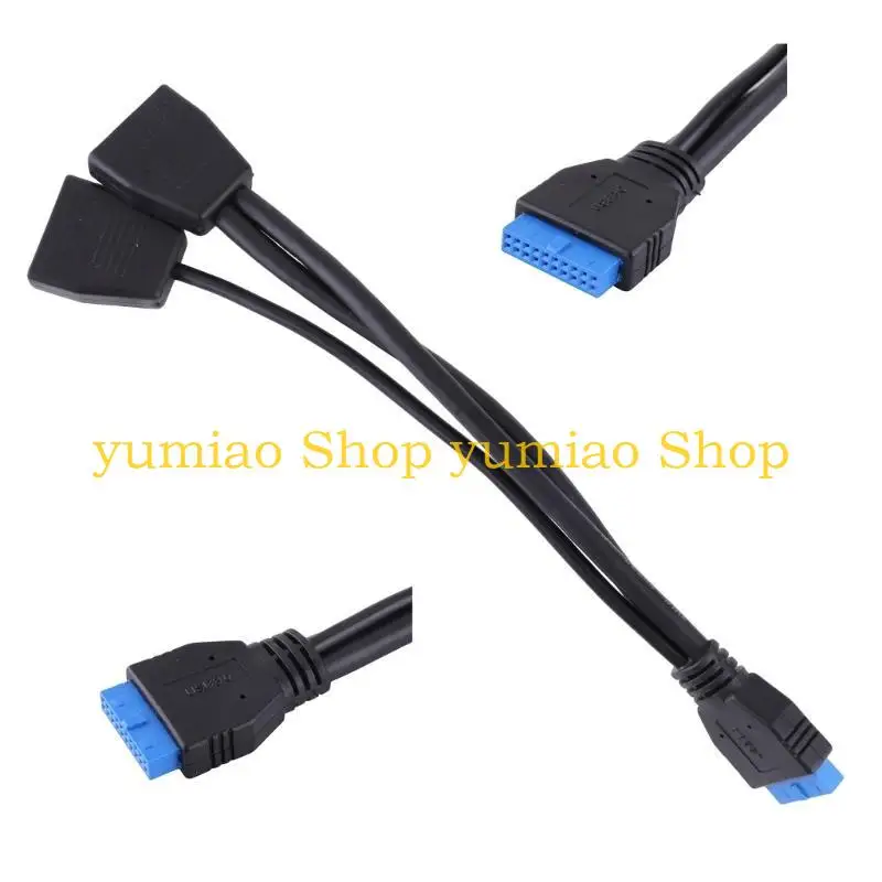 587B 19Pin USB Header USB3.0 1 to 2 Splitter USB Hub for Computer Motherboard 20CM