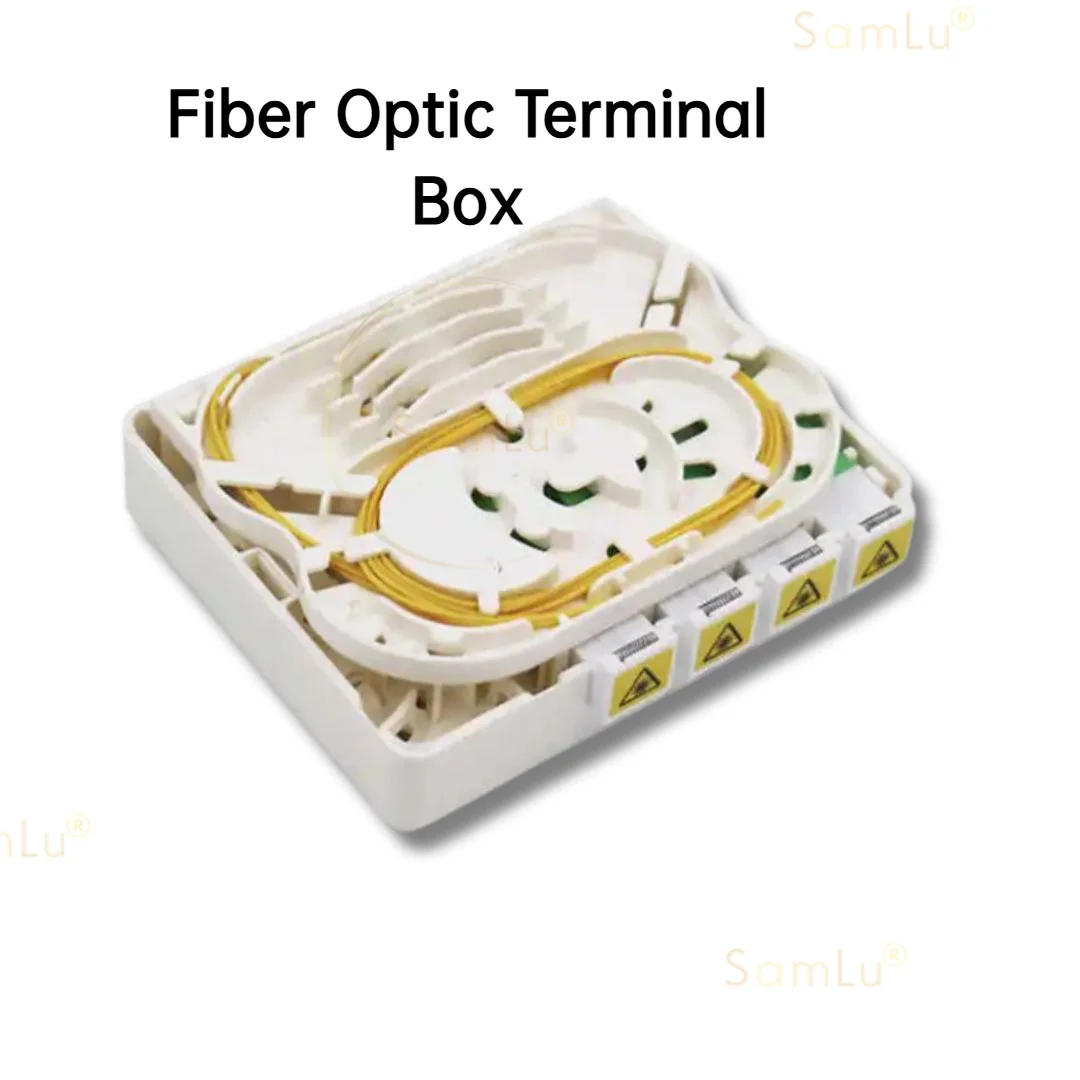 4 Core SC APC/UPC Fiber Cable, FTTH Shutter Fiber Optic Terminal Box ,SC APC Adapter 2 Port Fiber Optic Splice Box