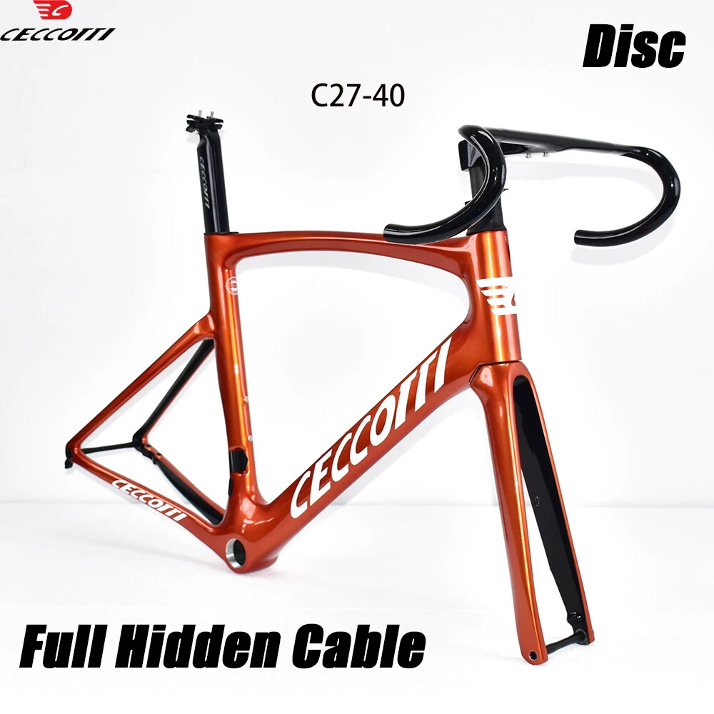 

2026 Carbon Road Frame Disc Brake Max 700*30C Road Bicycle Frameset Full Internal Cable T47 thread BB Carbon Bike Frames