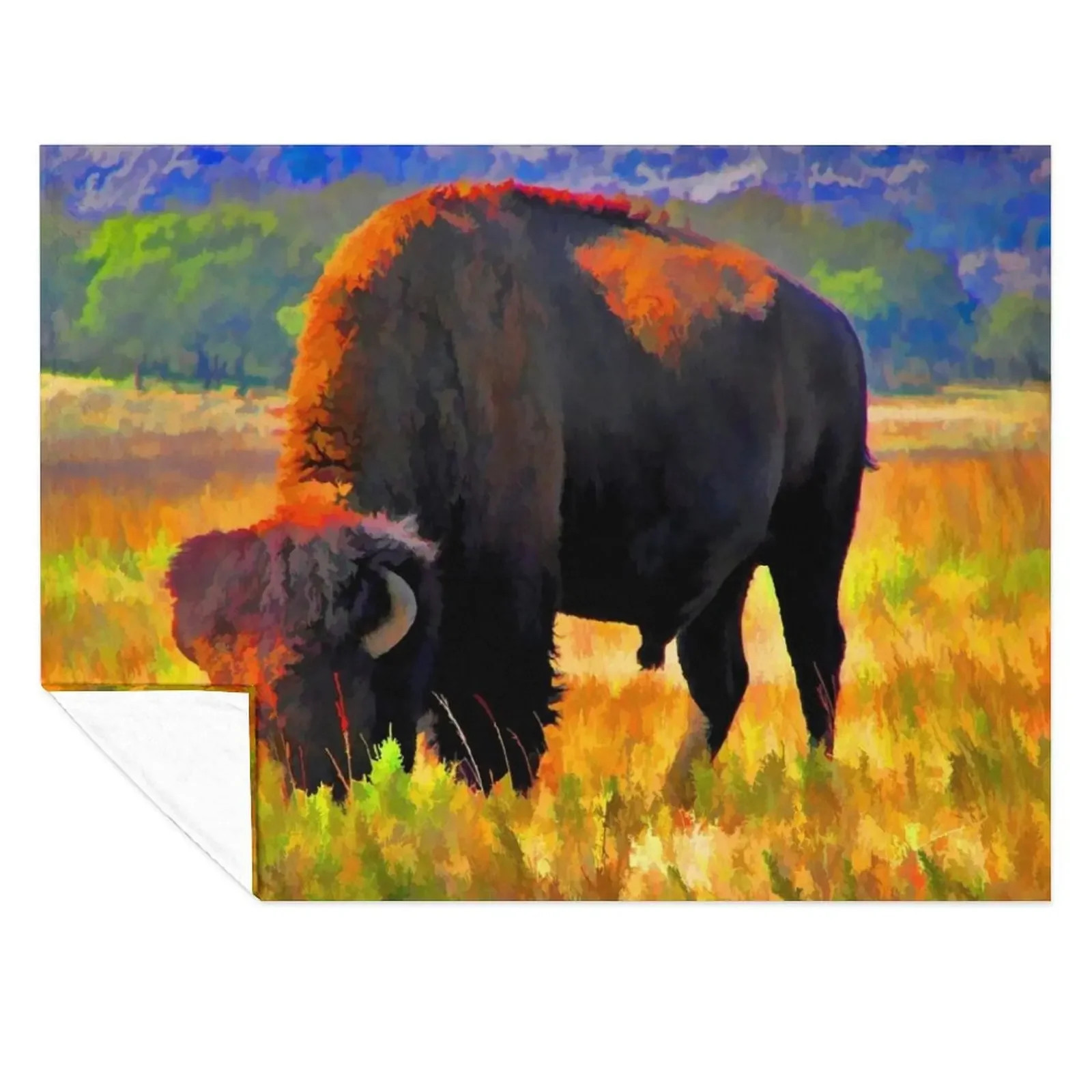 

Plains Bison Throw Blanket christmas gifts Moving Sofas Shaggy Blankets