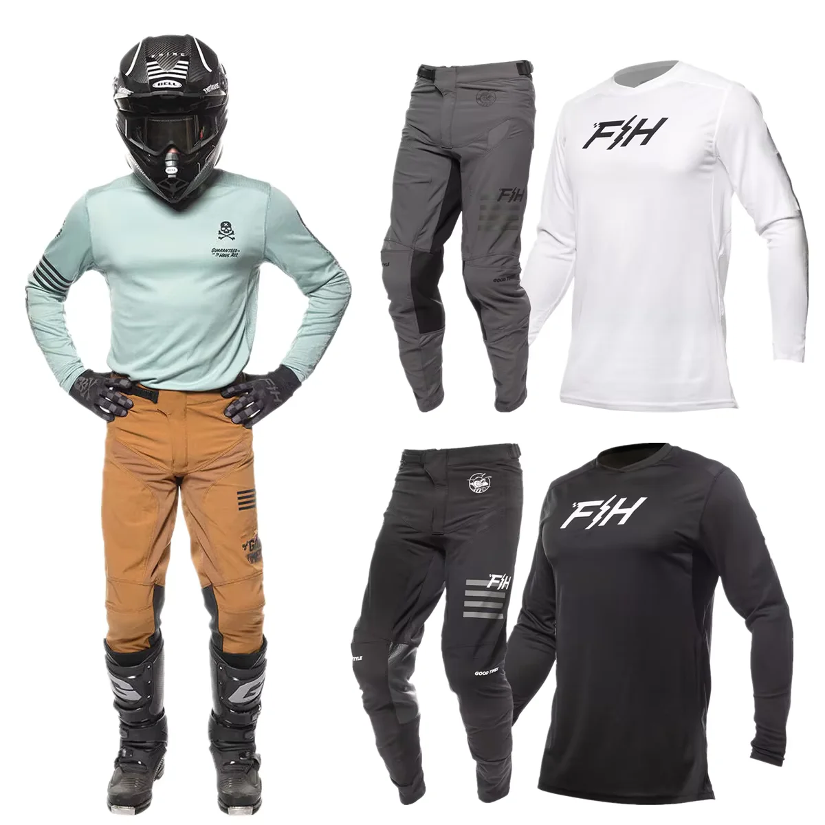 

2026 FH MX Helium Moto Jersey Set Dirt Bike Комплект снаряжения для мотокросса ATV Мотоцикл Combo Off Road Джерси и брюки