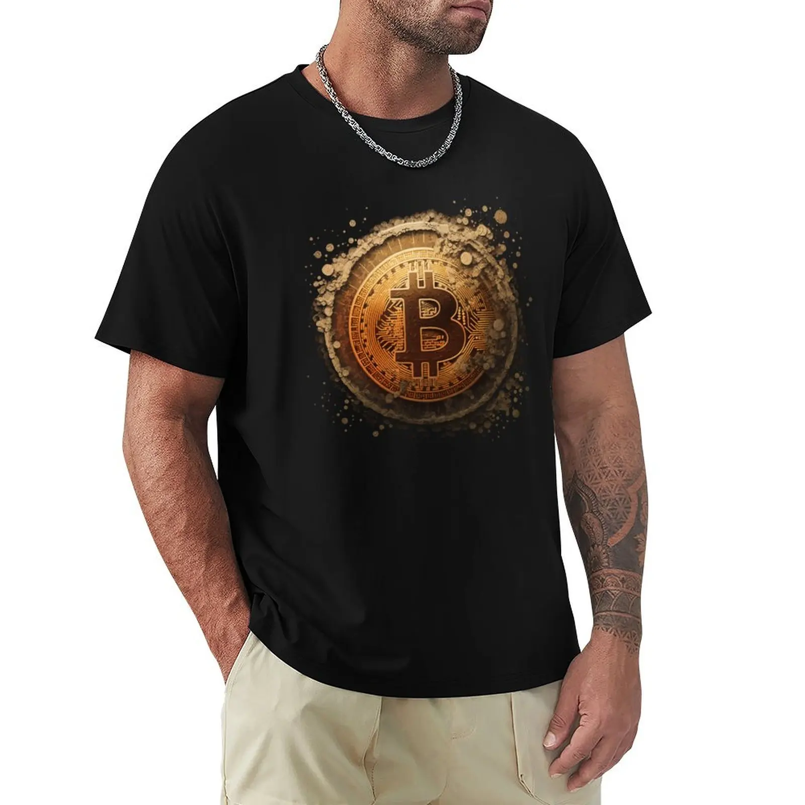Bitcoin cryptocurrency - Bitcoin BTC fantastic image. T-Shirt Large Size Soft Cotton T-Shirt